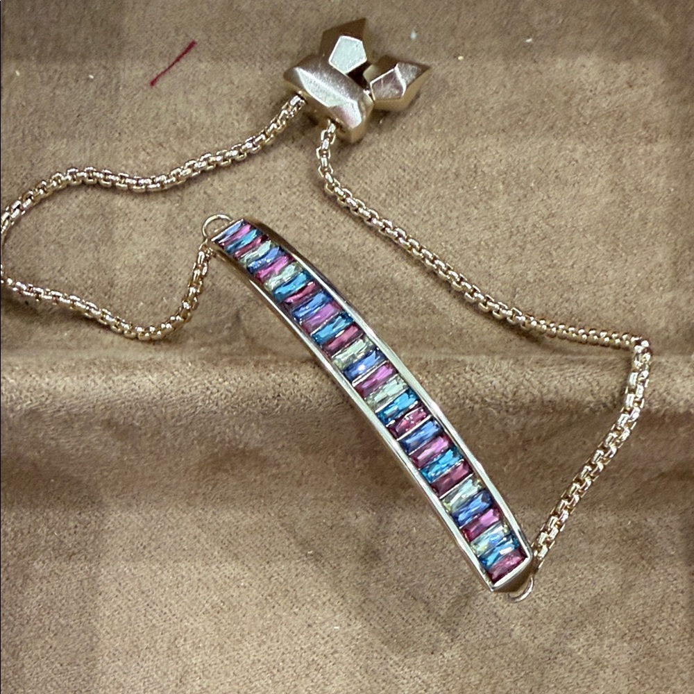 Vibrant Gold Multicolor Stone Bracelet